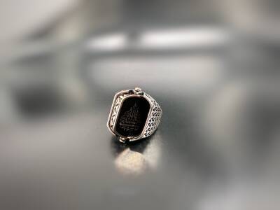 2 SIDED ZIRCON STONE SILVER MEN'S RING - 3