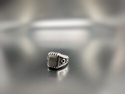 CRESCENT STAR SILVER MEN'S RING - 1