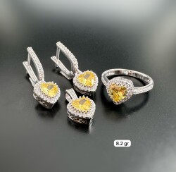 HEART CITRINE ZIRCON STONE WOMEN'S SET - 1