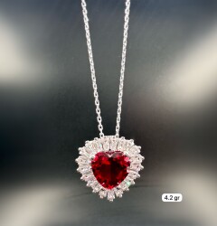 HEART ZIRCON STONE WOMEN'S NECKLACE - 1