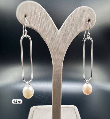 NATURAL PEARL SILVER WOMEN'S EARRINGS - 1