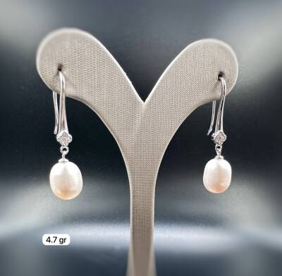 NATURAL PEARL SILVER WOMEN'S EARRINGS - 1