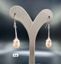 NATURAL PEARL SILVER WOMEN'S EARRINGS - 1