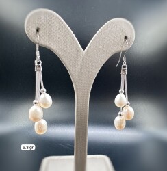 NATURAL PEARL SILVER WOMEN'S EARRINGS - 1