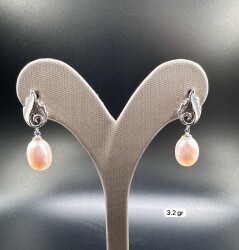 NATURAL PEARL SILVER WOMEN'S EARRINGS - 1