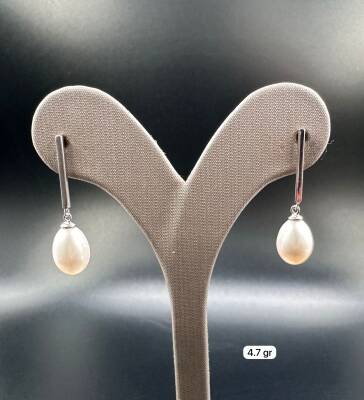 NATURAL PEARL SILVER WOMEN'S EARRINGS - 1