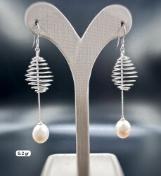 NATURAL PEARL SILVER WOMEN'S EARRINGS - 1