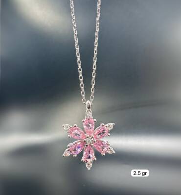 SNOWFLAKE ZIRCON STONE WOMEN'S NECKLACE - 1