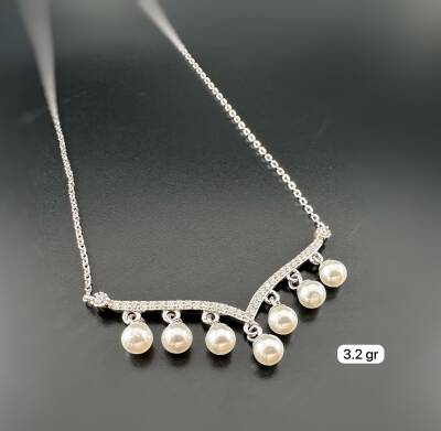 STONE AND NATURAL PEARL WOMEN'S NECKLACE - 1