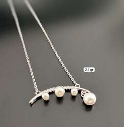 STONE AND NATURAL PEARL WOMEN'S NECKLACE - 1