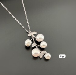 STONE AND NATURAL PEARL WOMEN'S NECKLACE - 1