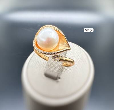 STONE AND NATURAL PEARL WOMEN'S RING - 1