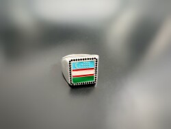 UZBEKISTAN SILVER MEN'S RING - 1